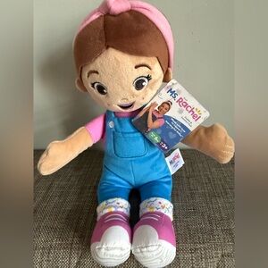 Rachel Plush Toy with Blue Outfit and Pink Accents